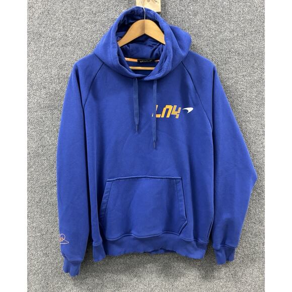 Lando Norris LN4 McLaren Formula 1 Team Racing Hoodie Men’s M Blue Sweatshirt - Picture 1 of 10